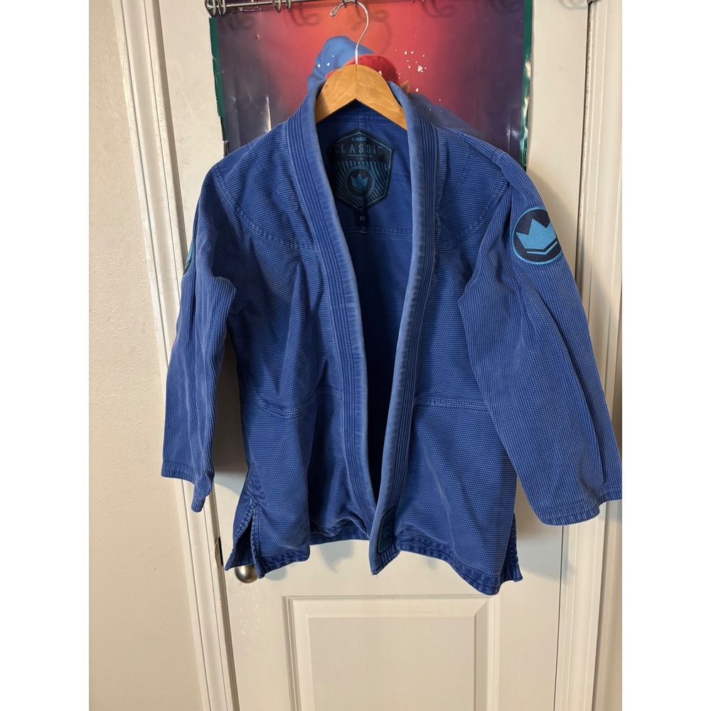 Kingz Classic BJJ Gi Kimono Jacket Blue Pearl Weave Size A1 Brazilian Jiu Jitsu